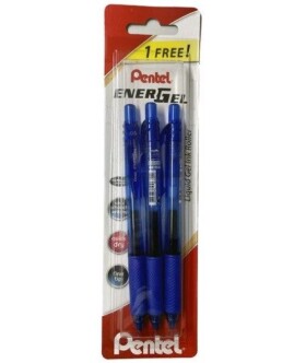 Gelové pero EnerGel Pentel 0,5 mm, modré - sada 3 ks