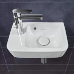 VILLEROY & BOCH - O.novo Umývátko Compact 360x250 mm, s přepadem, 1 otvor pro baterii vlevo, alpská bílá 43423601