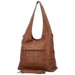 Trendy dámská koženková kabelka na rameno Marlen, hnědá