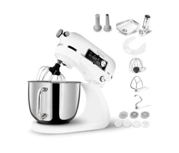 Salente DigiChef+, kuchyňský robot, mísa 6 litrů, celokovový, masomlýnek, digitální displej, bílý