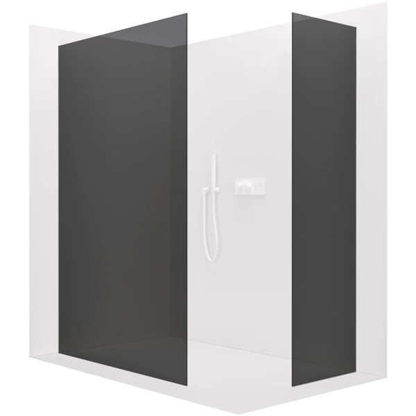CERANO Sprchová zástěna Walk-in Crystal T L/P - 8 mm - bezvzpěrový systém - bílá matná, grafitové sklo - 130x80x200 cm