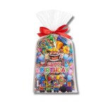 Dortisimo Celofánový sáček Happy Birthday s dortem 12,5 x 27 cm (12 ks)