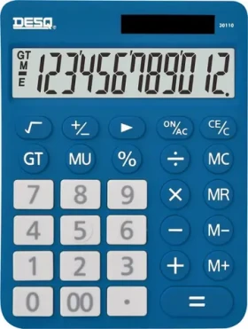 AVELI DESQ XL tmavě modrá / Stolní kalkulačka / 12místná / duální napájení (30110.06)