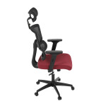 Kancelářská židle, potah bordó látka a černá síťovina MESH, houpací mech.