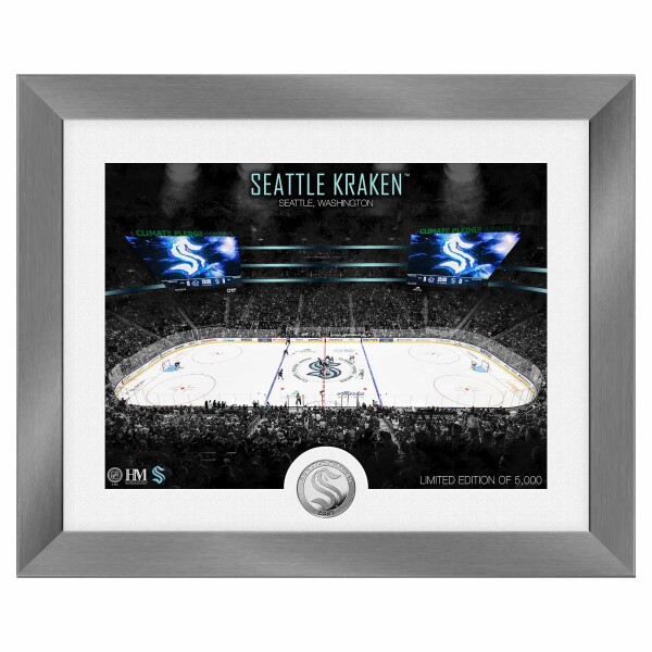 Obraz Seattle Kraken NHL Art Deco Stadium Silver Coin