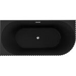 MEXEN/S - Gia volně stojící rohová vana reliéf levá 170 x 80, černá mat, sifon a přepad nikl kartáčovaný 52701708071L-97