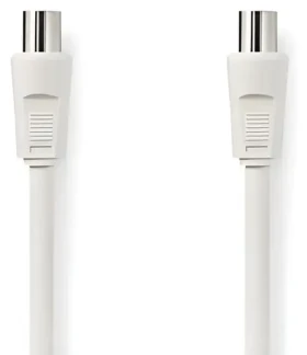 Nedis Koaxiální kabel IEC 3m bílá / Anténní kabel / 75 Ohm / 90 dB / Dvojité stínění (CSGB40000WT30)
