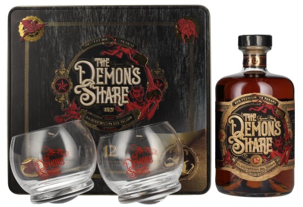 The Demon's Share Rum 12y 40% 0,7 l (dárkové balení 2 skleničky)