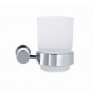DURAVIT - D-Code Pohárek na kartáčky a pastu s držákem, pravý, mléčné sklo/chrom 0099201000