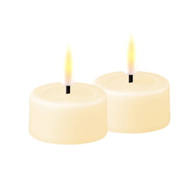 DeluxeHomeart Čajová LED svíčka Cream – set 2 ks, krémová barva, plast, pryskyřice