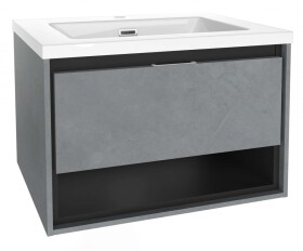 Kielle - Meara Skříňka s umyvadlem 60 cm, beton/matná černá 50026S605