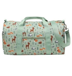A Little Lovely Company Dětská cestovní taška Forest Friends 26 l, zelená barva, plast, textil