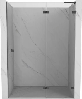 MEXEN/S - Lunar L sprchové dveře křídlové pravé 135, transparent, grafit kartáčovaná 834L-135-000-66-00-P