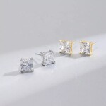 Elenys stříbrné rhodiované peckové náušnice s kubickou zirkonií Průměr kamene: Průměr: 7 mm
