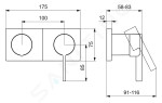 HANSA - Loft Baterie pod omítku pro 2 spotřebiče, chrom 57649583