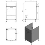 AQUALINE - Skříňka pod výlevku 43x70x49,6cm, bílá 57034