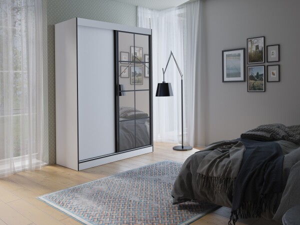 Šatní skříň Oslo II Barva korpusu: Bílá, Rozměry: 150 cm
