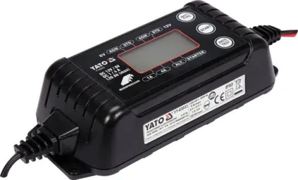 YATO Nabíječka baterií 4A 6/12V LCD / Nabíječka autobaterií / mikroprocesor / 1,2-120 Ah / WET GEL AGM (YT-83033)