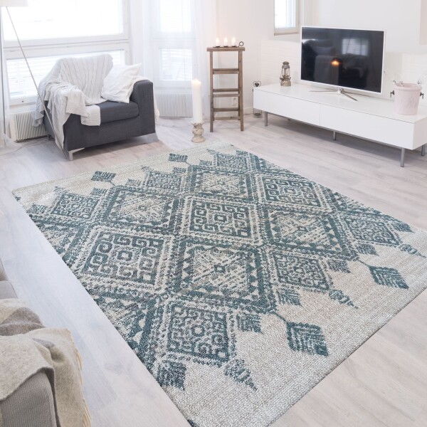 DumDekorace DumDekorace Skandinávský koberec mátově zelenými vzory