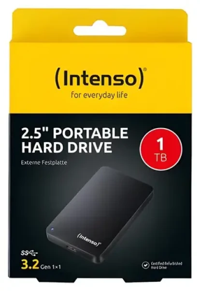 Intenso repasovaný externí disk 2,5" 1TB černá / Externí disk / USB 3.2 Gen 1 / R: 85 MB/s / W: 75 MB/s (6021660)