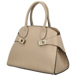 Módní dámská kožená kabelka do ruky Arietta, béžová