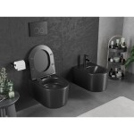 MEXEN - Sofia Závěsná WC mísa Rimless Tornado, černá mat 3354XX85T