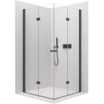 CERANO - Sprchový kout Volpe Duo L/P - 6 mm - černá matná, transparentní sklo - 100x90x190 - zalamovací CER-480169