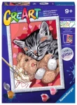 Ravensburger CreArt Kotě s medvídkem (se třpytkami)