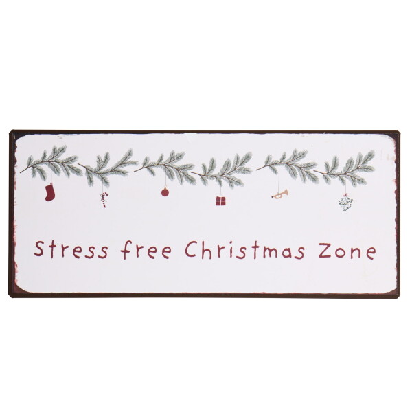 Ib Laursen Dekorativní plechová cedule Christmas Zone, multi barva, kov