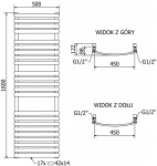MEXEN Bachus otopný žebřík/radiátor 1600 500 mm, 668 bílá W109-1600-500-00-20