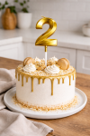 Dortová svíčka zlatá č.2