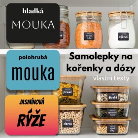 DOUBLE NÁPISY sada 47x35mm (15ks) samolepky na kořenky, boxy i na dávkovač