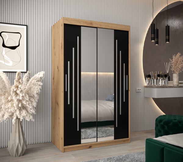 Šatní skříň Abi Y1 Barva korpusu: Dub artisan, Rozměry: 120 cm, Dveře: Černá