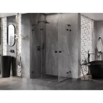 MEXEN/S - Lunar L Duo sprchový kout dveře křídlové 90 x 80, transparent, černá 834L-090L-080P-70-00