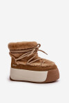 Kožené Dámské Sněhule Na Silné Podešvi S Kožešinou Big Star OO274A207 Hnědé 39