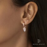 Royal Fashion náušnice 14k zlato Vermeil GU-DR23084E-ROSEGOLD-MOONSTONE-TOPAZ