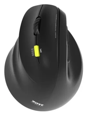 PORT CONNECT Ergo Shape levoruká černá / Bezdrátová ergonomická myš / Bluetooth + 2.4 GHz / 2400 DPI (910008)