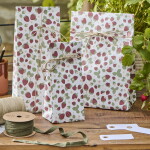 Ib Laursen Papírový sáček Strawberries 28,5 cm, červená barva, papír