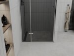 MEXEN - Roma Sprchové dveře Swing 110, grafit, chrom se stěnovým profilem 854-110-000-01-40