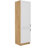 Vysoká skříňka pro vestavnou lednici Stilo 60 LO-210 2F Barva korpusu: Dub artisan, Barva dvířek: Dust Grey