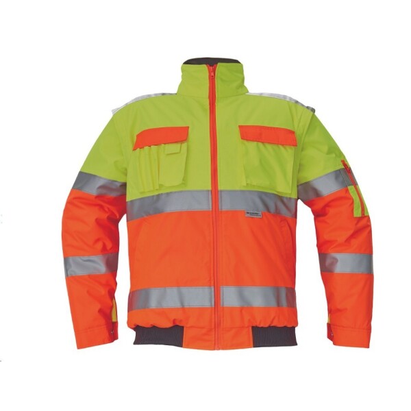 Bunda Hi-Vis CLOVELLY PILOT 2v1 reflexní odepínatelné rukávy žlutá/oranžová XL žluto-oranžová