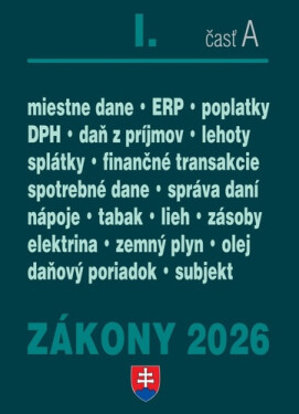 Zákony I A 2026 – daňové zákony