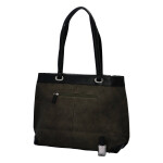 Velká a prostorná dámská koženková taška Nathalie, tmavě zelená