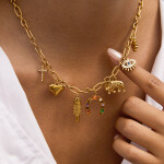 ELENYS Lucky Symbols – pozlacený náhrdelník 18K žluté zlato Délka: 42+5 cm / max. 47 cm