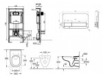 VILLEROY & BOCH - O.novo Set předstěnové instalace ViConnect, klozetu a sedátka, DirectFlush, SoftClosing, a tlačítka E200, bílá 5660D301