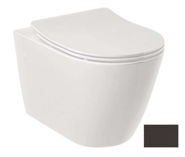 KLUDI - Resa R Závěsné WC se sedátkem SoftClose, Rimless, Spiralflush, matná černá 23WCSET39