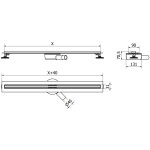 MEXEN - Flat 360° Slim odtokový žlab 80 cm růžové zlato 1641080