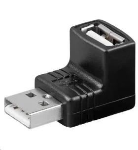 MicroConnect zahnutý adaptér do pravého úhle USB2.0 A (M) - USB2.0 A (F) černá (USBAMAFA)