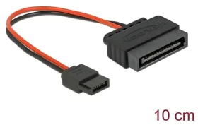 DeLock SATA Slim 6pin - SATA 15pin kabel černá, červená / Napájecí kabel / 0,1 m (84873)