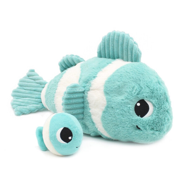 Ptipotos Plyšová ryba Bigou modrá (máma s miminkem) 38 cm